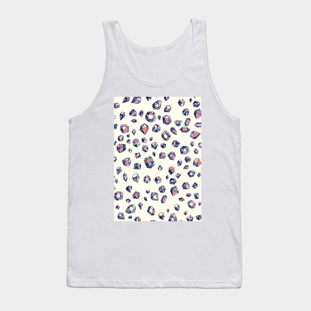 Navy & Coral Crystals Tank Top by micklyn